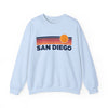 San Diego, California Sweatshirt Retro Sun Unisex - San Diego Vintage Inspired Warm Pullover Jumper