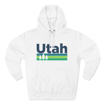 Buy white Premium Utah Hoodie - Retro Unisex Sweatshirt - Stripe Wordmark