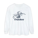 Truckee, California Long Sleeve T-Shirt Retro Mountain, Unisex Truckee Unisex Garment-dyed Long Sleeve T-Shirt-2