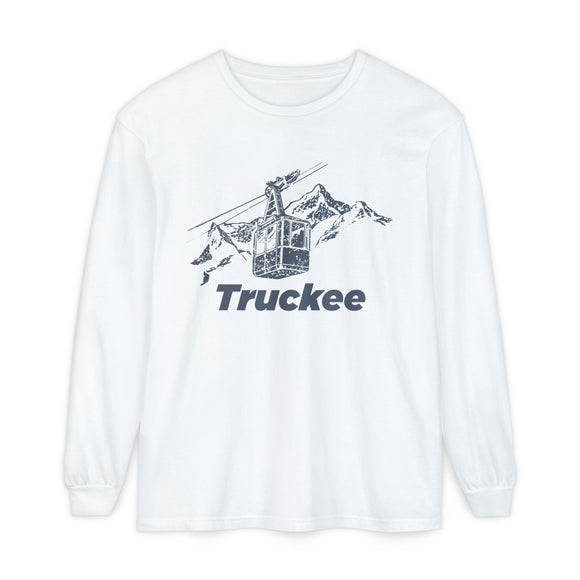 Truckee, California Long Sleeve T-Shirt Retro Mountain, Unisex Truckee Unisex Garment-dyed Long Sleeve T-Shirt