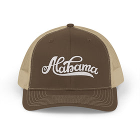 Buy brown-khaki Alabama Snapback Trucker Cap - Embroidered Alabama Hat