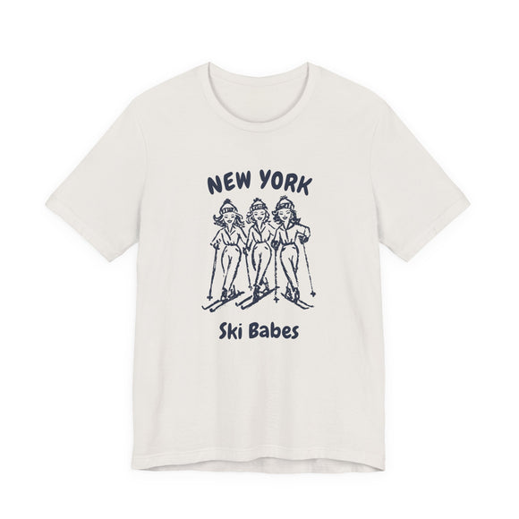 New York Ski Babes T‑Shirt — Retro Skiing Graphic Tee
