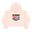 Women's Stowe, Vermont Crop Hoodie - Premium Mountain Crop Sweatshirt-2