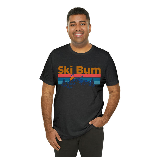 Ski Bum T-Shirt - Mountain Sunset Unisex Ski Bum Shirt