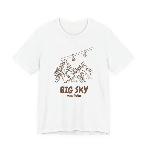 Big Sky, Montana Mountain T-Shirt — Vintage Gondola Ski Mountain Tee