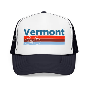 Buy navy-white-navy Vermont Trucker Hat - Foam Vermont Bike Cap