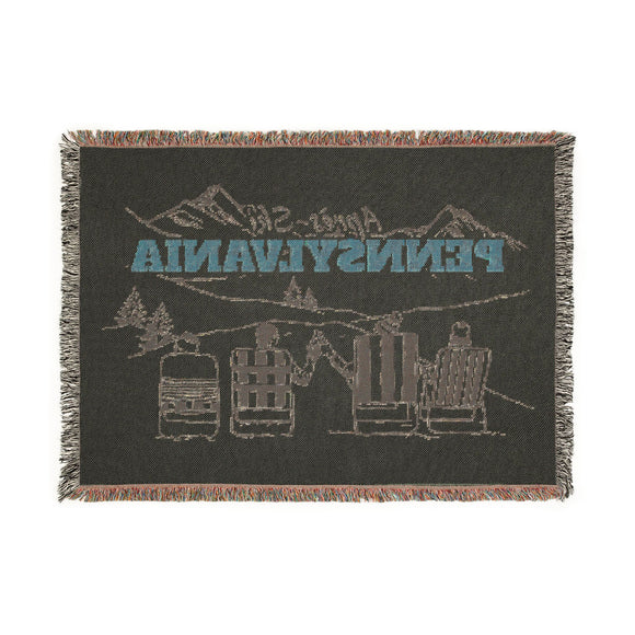 Pennsylvania Ski Town Throw Blanket | Mountain Woven Blanket