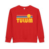 Tulum, Mexico Toddler Sweatshirt - Retro Sun Tulum Toddler Crewneck Sweatshirt