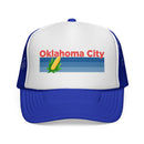 Oklahoma City, Oklahoma Retro Corn and Farm Trucker Hat-4