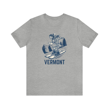 Vermont T-Shirt - Skeleton Skier Unisex Vermont Shirt - 0