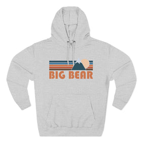 Buy heather-grey Big Bear, California Hoodie - Retro Mountain Unisex Sweatshirt