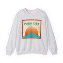 Retro Park City, Utah Sweatshirt, Mountain Sun Design, Unisex Crewneck, Gift for Outdoorsy Friends, Vintage Park City, Utah Jumper-2