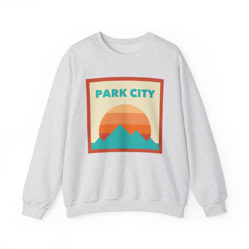 Retro Park City, Utah Sweatshirt, Mountain Sun Design, Unisex Crewneck, Gift for Outdoorsy Friends, Vintage Park City, Utah Jumper - 0