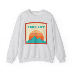 Retro Park City, Utah Sweatshirt, Mountain Sun Design, Unisex Crewneck, Gift for Outdoorsy Friends, Vintage Park City, Utah Jumper