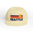 Seattle, Washington retro sunset Surf Cap | vintage striped sun state hat-10