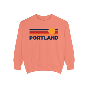 Buy terracotta Portland, Oregon Sunset Stripes Sweatshirt | Comfort Colors - 100% Cotton