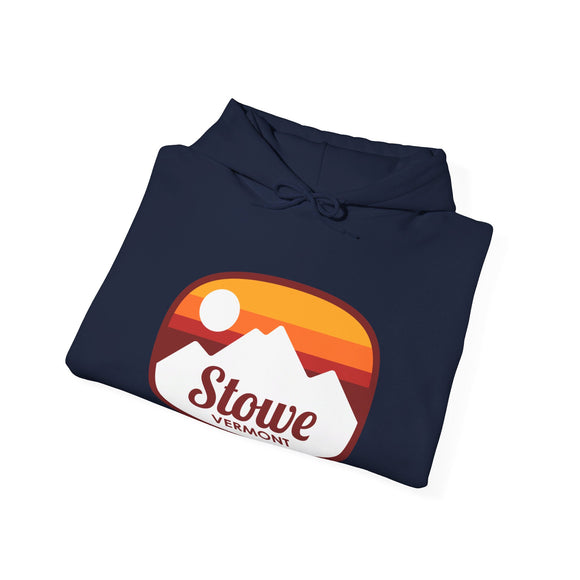 Stowe, Vermont Hoodie - Retro Ombre Unisex Stowe Hoodie Sweatshirt