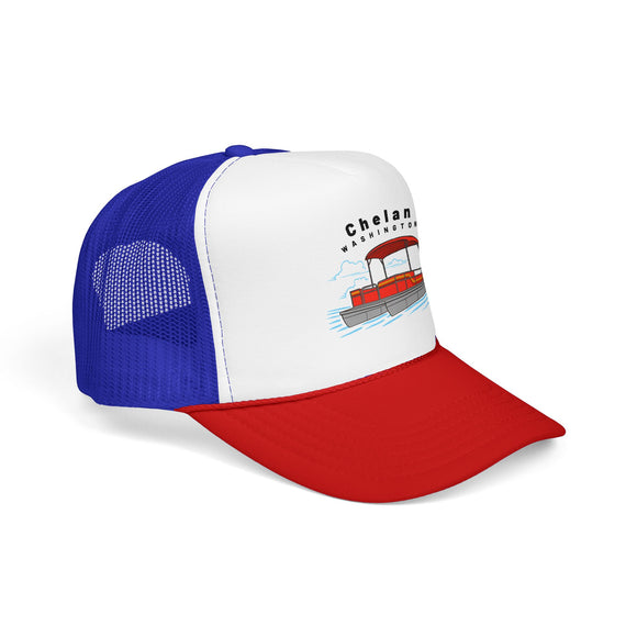 Chelan, Washington Trucker Hat - Pontoon Boat