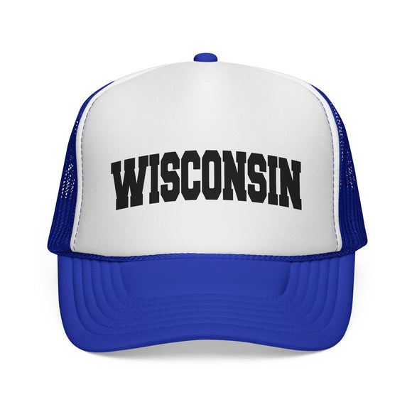 Wisconsin Retro Collegiate Style Trucker Hat