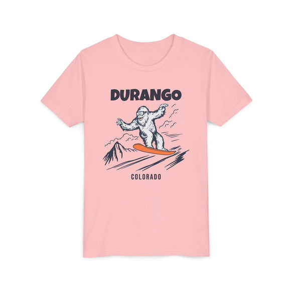 Durango, Colorado Yeti Snowboard Youth Tee - Kids Skiing Shirt