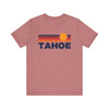 Lake Tahoe, California T-Shirt Retro Sun Ombre Unisex Tee, Vintage California Tee, Mountain Sun Lake Tahoe Tee, California Souvenir Shirt