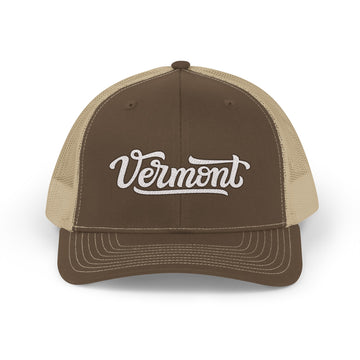 Buy brown-khaki Vermont Snapback Trucker Cap - Embroidered Vermont Hat