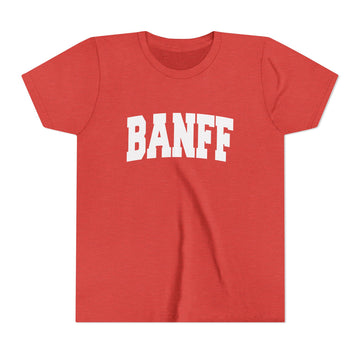 Buy heather-red Banff, Canada Youth Graphic Tee - Kids Banff T Shirt