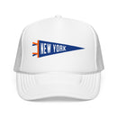 New York Pennant Trucker Hat — Retro Flag Foam Cap-5