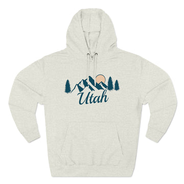 Buy oatmeal-heather Premium Utah Hoodie - Retro Unisex Sweatshirt - Pine Mountain Script