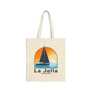 La Jolla, California Cotton Canvas Tote Bag Sailboat - 15" x 16"-1