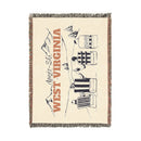 West Virginia Ski Town Throw Blanket | Mountain Woven Blanket-3