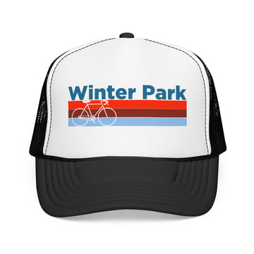Buy black-white Winter Park, Colorado Trucker Hat - Foam Winter Park Bike Cap