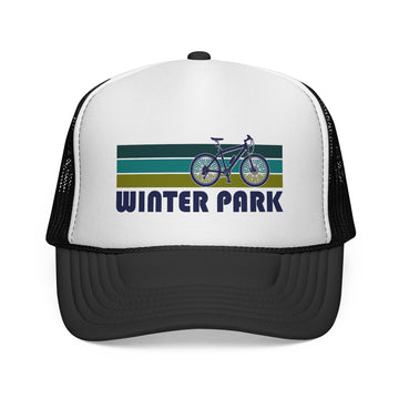 Winter Park, Colorado Retro Bike Trucker Hat - Vintage Style Winter Park Cap
