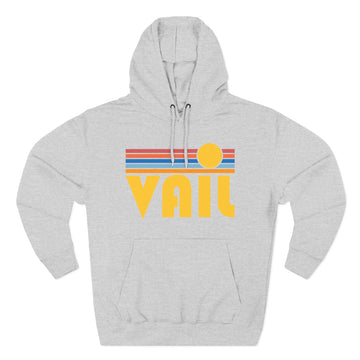 Buy heather-grey Premium Vail, Colorado Hoodie - Retro Sun Unisex Sweatshirt