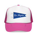 Los Angeles, California Pennant Foam Trucker Hat — Vintage Mesh Cap-4