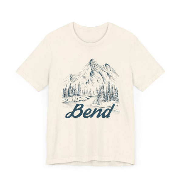 Bend, Oregon Graphic Tee - Mountain Illustration Bend T Shirt