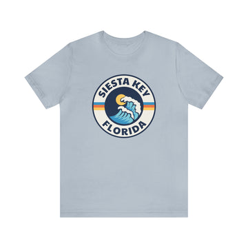 Buy light-blue Siesta Key, Florida T-Shirt - Retro Unisex Siesta Key Shirt - Wave Circle