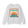 Retro Denver, Colorado Sweatshirt, Mountain Sun Design, Unisex Crewneck, Gift for Outdoorsy Friends, Vintage Denver, Colorado Jumper