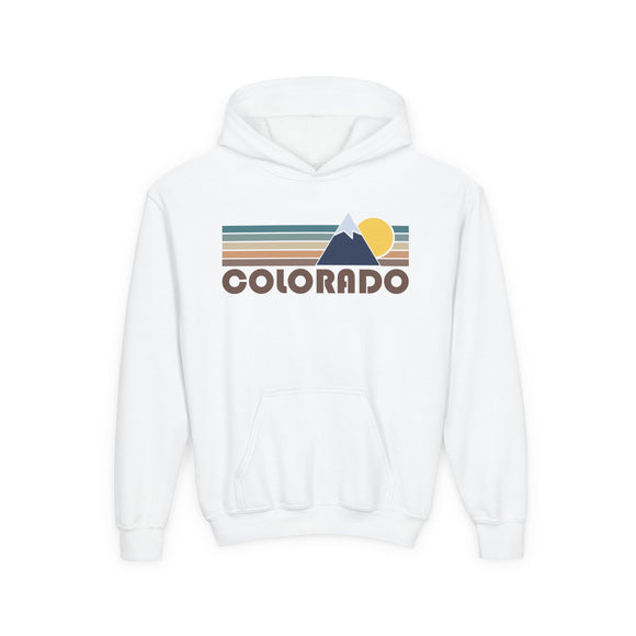 Colorado Youth Hoodie - Retro Mountain Colorado Youth Sweatshirt
