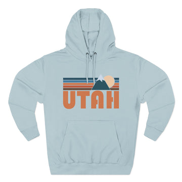 Buy blue-mist Utah Hoodie - Retro Mountain Unisex Sweatshirt
