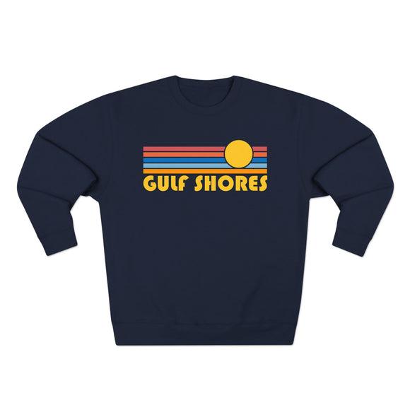 Premium Gulf Shores, Alabama Retro Sun Graphic Sweatshirt