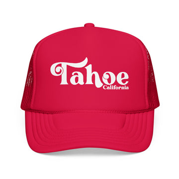 Buy red Lake Tahoe, California Trucker Hat - Foam Lake Tahoe Cap