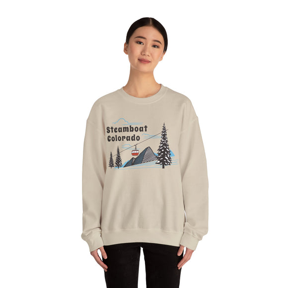 Steamboat, Colorado Sweatshirt - Unisex Retro Ski Mountain Gondola Steamboat Sweatshirt