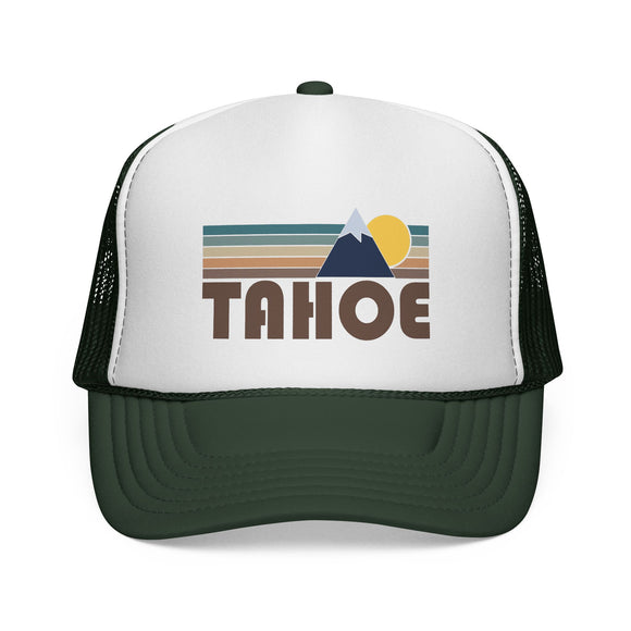 Tahoe, California Retro Mountains Trucker Hat - Vintage Style Tahoe Cap
