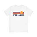 Vermont T-Shirt Retro Sun Ombre Unisex Tee, Vintage Vermont Tee, Mountain Sun Tee, Vermont Souvenir Shirt-1