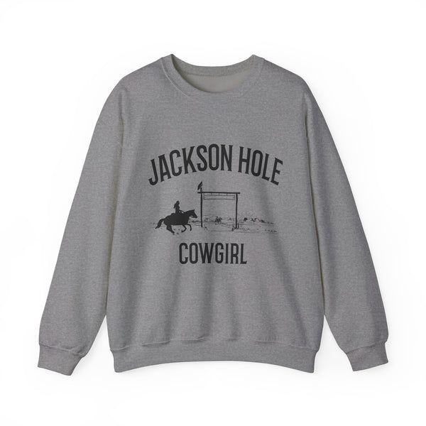 Jackson Hole, Wyoming Sweatshirt - Mountain Cowgirl Graphic Crewneck