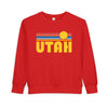 Utah Toddler Sweatshirt - Retro Sun Utah Toddler Crewneck Sweatshirt