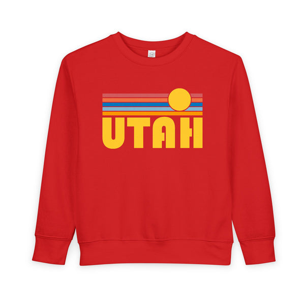 Utah Toddler Sweatshirt - Retro Sun Utah Toddler Crewneck Sweatshirt