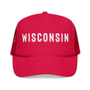 Wisconsin Trucker Hat - Wisconsin Cap - Block Letter Navy-3
