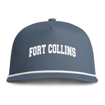Fort Collins, Colorado Embroidered Rope Hat - Vintage Sunwashed Rope Cap, Comfort Colors